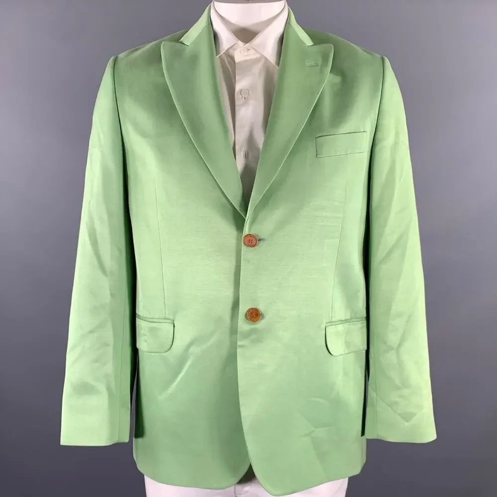 ACNE STUDIOS Size 42 Green Lime Viscose Blend Peak Lapel Sport Coat